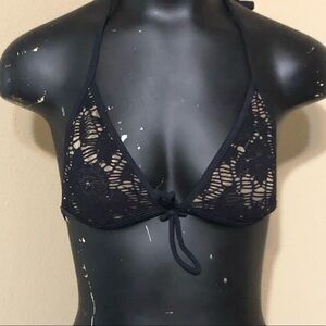 Guess Black Crotche tHalter Swim Top